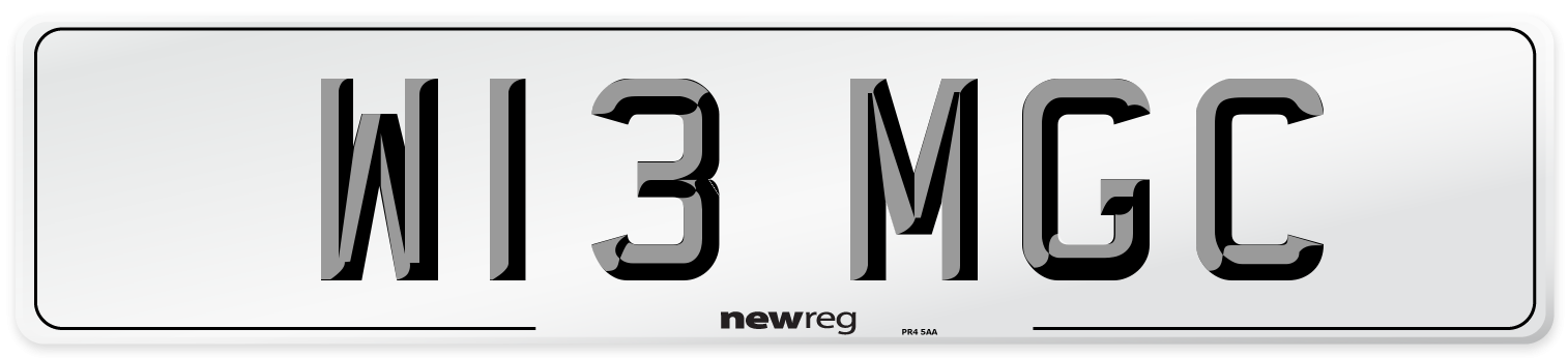 W13 MGC Number Plate from New Reg